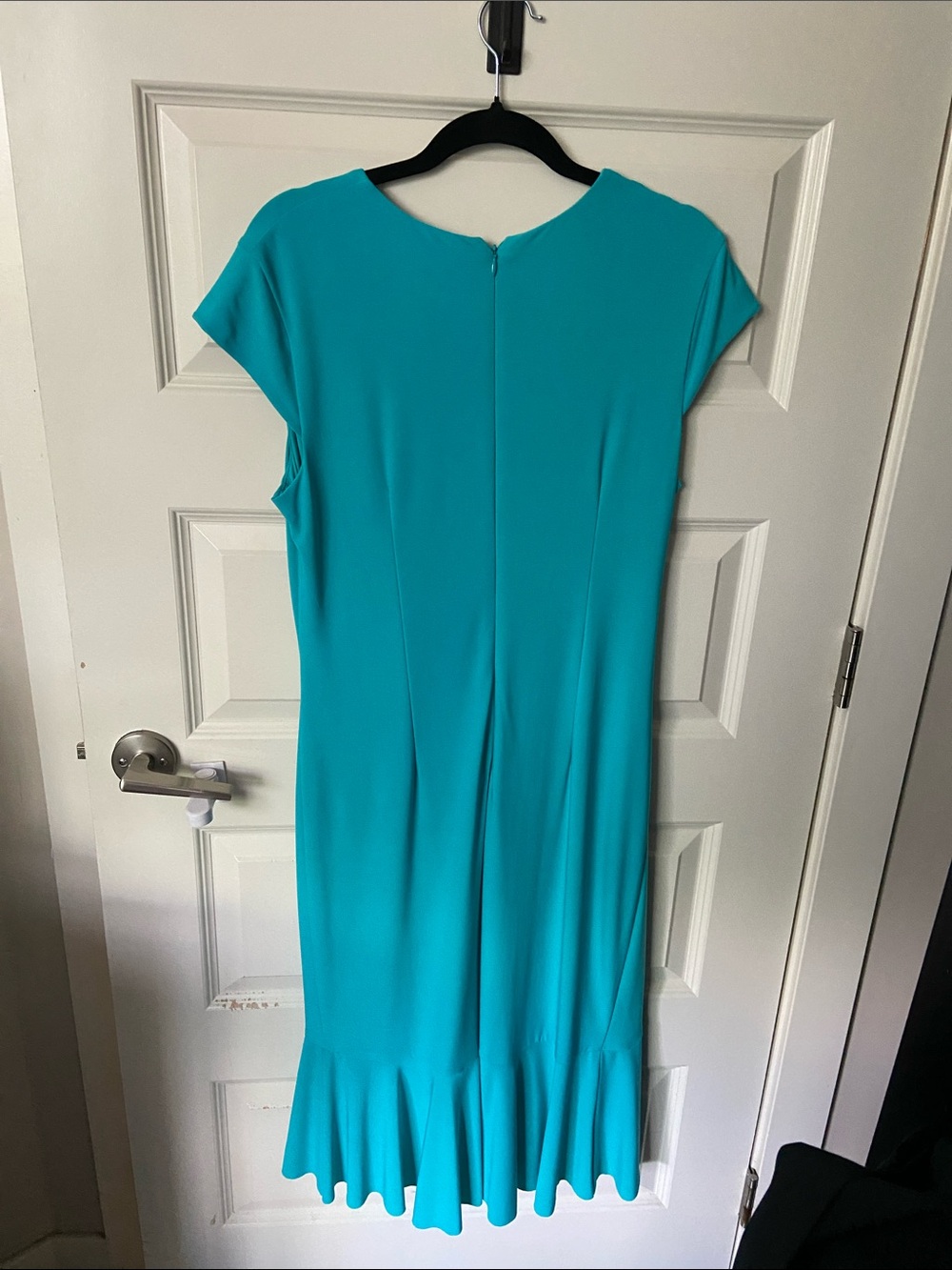 Joseph Ribkoff Wrap Style Teal Ruffle Waterfall Dress NWT - Picture 8 of 8